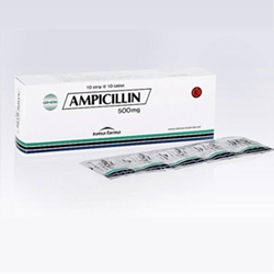 Ampicillin 500 mg, 100 Capsules