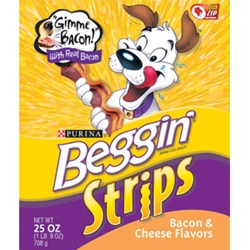 Beggin Strips Bacon & Cheese Flavor, 25 oz - 4 Pack