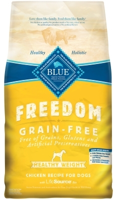 Blue Buffalo Blue Freedom Dry Dog Food Healthy Weight Recipe, Chicken, 24 lbs