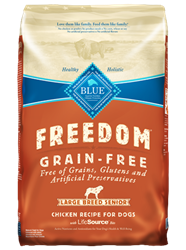 Blue Buffalo Blue Freedom Dry Large Breed Dog Food Senior Recipe, Chicken, 24 lbs