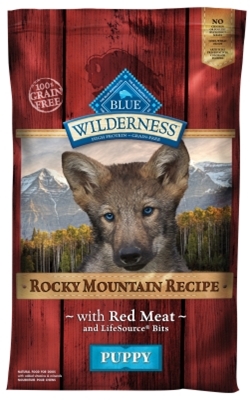 Blue Buffalo BLUE Wilderness Dry Dog Food Rocky Mountain Puppy Recipe, Red Meat, 22 lbs