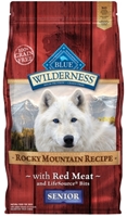 Blue Buffalo BLUE Wilderness Dry Dog Food Rocky Mountain Senior Recipe, Red Meat, 22 lbs