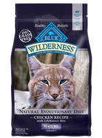 Blue Buffalo BLUE Wilderness Dry Mature Cat Food, Chicken, 2.5 lbs