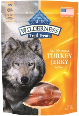 Blue Buffalo BLUE Wilderness Trail Dog Treats, Turkey Jerky, 3.25 oz