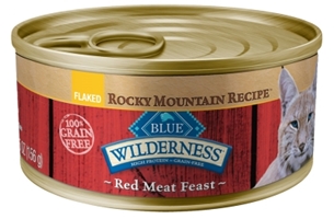 Blue Buffalo BLUE Wilderness Wet Cat Food Rocky Mountain Recipe, Red Meat, 5.5 oz, 24 Pack
