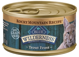 Blue Buffalo BLUE Wilderness wet Cat Food Rocky Mountain Recipe, Trout, 5.5 oz, 24 Pack