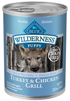 Blue Buffalo BLUE Wilderness Wet Dog Food Puppy Recipe, Turkey & Chicken Grill, 12.5 oz, 12 Pack