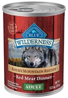 Blue Buffalo BLUE Wilderness Wet Dog Food Rocky Mountain Recipe, Red Meat, 12.5 oz, 12 Pack
