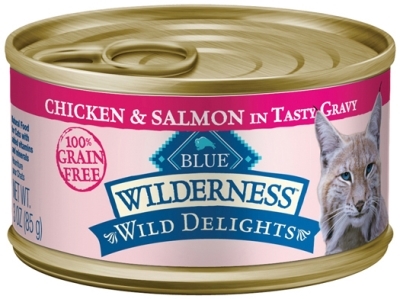 Blue Buffalo BLUE Wilderness Wild Delights Wet Cat Food, Chicken & Salmon, 3 oz, 24 Pack