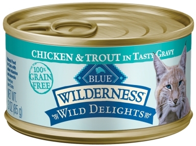 Blue Buffalo BLUE Wilderness Wild Delights Wet Cat Food, Chicken & Trout, 5.5 oz, 24 Pack