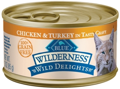 Blue Buffalo BLUE Wilderness Wild Delights Wet Cat Food, Chicken & Turkey, 3 oz, 24 Pack