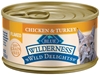 Blue Buffalo BLUE Wilderness Wild Delights Wet Cat Food, Flaked Chicken & Trout, 3 oz, 24 Pack