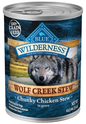 Blue Buffalo BLUE Wilderness Wolf Creek Stew, Chunky Chicken Stew, 12.5 oz, 12 Pack