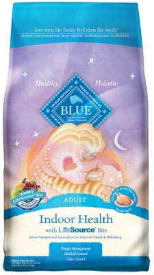 Blue Buffalo Dry Cat Food Indoor Health Adult Hairball Recipe, Chicken & Rice, 15 lbs