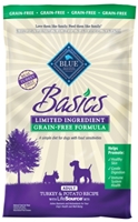 Blue Buffalo Dry Dog Food Basics Grain,Free Adult Formula, Turkey & Potato, 24 lbs