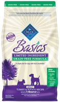 Blue Buffalo Dry Dog Food Basics Grain,Free Adult Formula, Turkey & Potato, 4 lbs