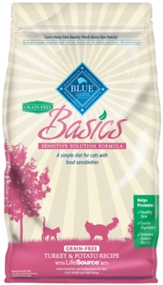 Blue Buffalo Grain Free Dry Cat Food Basics, Turkey & Potato, 11 lbs