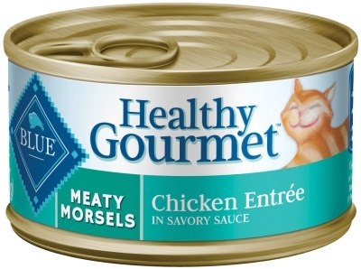 Blue Buffalo Healthy Gourmet Wet Cat Food, Meaty Morsels Chicken, 3 oz, 24 Pack