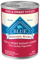 Blue Buffalo Homestyle Wet Dog Food, Fish, Vegetables & Sweet Potatoes, 12.5 oz, 12 Pack