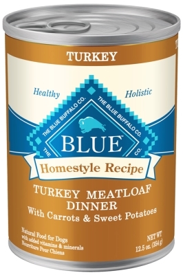 Blue Buffalo Homestyle Wet Dog Food, Turkey Meatloaf, Carrots & Sweet Potatoes, 12.5 oz, 12 Pack