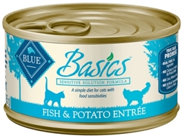 Blue Buffalo Wet Cat Food Basics, Fish & Potato, 3 oz, 24 Pack