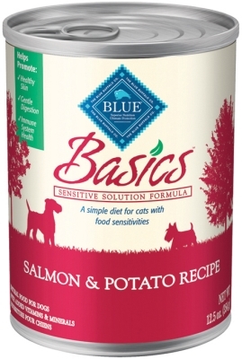Blue Buffalo Wet Dog Food Basics Adult Recipe, Salmon & Potato, 12.5 oz, 12 pack