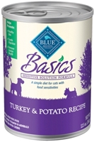 Blue Buffalo Wet Dog Food Basics Adult Recipe, Turkey & Potato, 12.5 oz, 12 pack