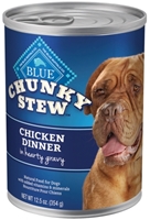 Blue Buffalo Wet Large Breed Dog Food Chunky Stew, Chicken Dinner, 12.5 oz, 12 Pack