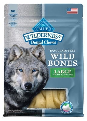 Blue Buffalo Wild Bones Natural Dental Chews, Large, 10 oz