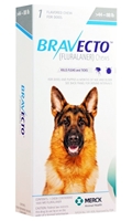 Bravecto 1000 mg for Dogs 44-88 lbs, 1 Chewable Tablet (Blue)