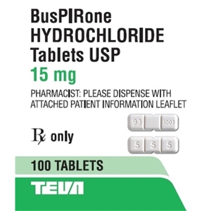 Buspirone 15 mg, 100 Tablets