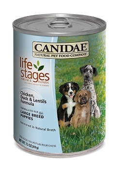 Canidae Large Breed Puppy Canned Dog Food, Duck Rice &amp; Lentil, 13 oz, 12 Pack