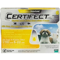 Certifect for Dogs 5-22 lbs, 6 Month (Yellow)
