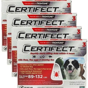 Certifect for Dogs 89-132 lbs, 12 Month (Red)
