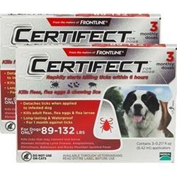 Certifect for Dogs 89-132 lbs, 6 Month (Red)