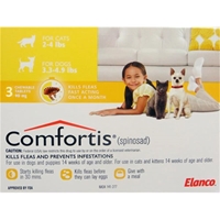 Comfortis for Cats 2-4 lbs & Dogs 3.3-4.9 lbs, 3 Pack (Yellow)  Comfortis for cats, flea control for cats, cats Comfortis, cheap Comfortis cats, discount Comfortis cats, cats flea control, 6 pack Comfortis for cats yellow