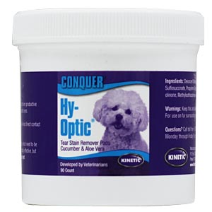 Conquer Hy-Optic Eye Care Tear Stain Remover Pads, 90 Pads