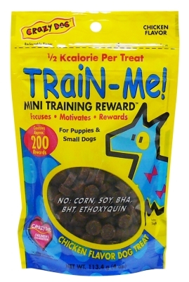Crazy Dog Train-Me! Mini Training Reward Dog Treats, Chicken, 4 oz