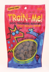 Crazy Dog Train-Me! Training Reward Dog Treats, Bacon, 4 oz