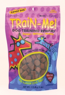 Crazy Dog Train-Me! Training Reward Dog Treats, Beef, 4 oz