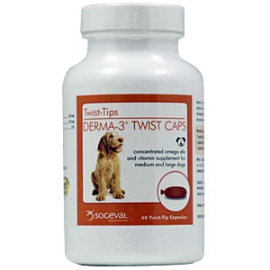 Derma-3 Twist Caps for Medium and Large Dogs, 250 Capsules