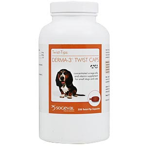 Derma-3 Twist Caps for Small Dogs and Cats, 250 Capsules