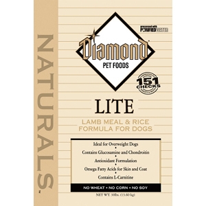 Diamond Naturals Lamb & Rice Lite Dog Formula, 30 lb