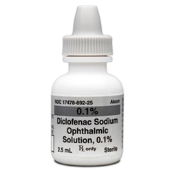 Diclofenac 0.1% Ophthalmic Solution, 2.5 ml