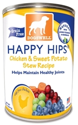 Dogswell Happy Hips Grain-Free Canned Dog Food, Chicken & Sweet Potato Stew, 12.5 oz, 12 Pack