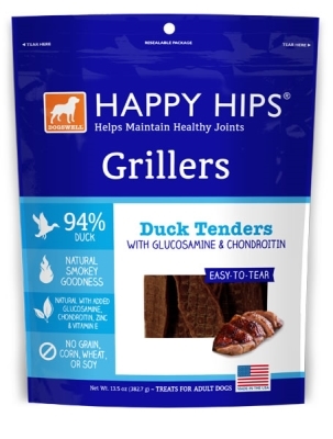 Dogswell Happy Hips Grillers, Duck Tenders, 13.5 oz