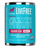 Dogswell LiveFree Grain-Free Canned Dog Food, Adult Salmon Stew, 12.5 oz, 12 Pack