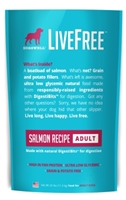 Dogswell LiveFree Grain-Free Dry Dog Food, Adult Salmon Recipe, 25 lbs