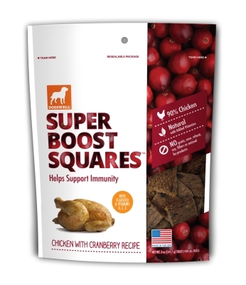 Dogswell Super Boost Squares, Chicken &amp; Cranberry, 5 oz