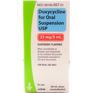 Doxycycline 25 mg/5 ml Oral Suspension, 60 ml